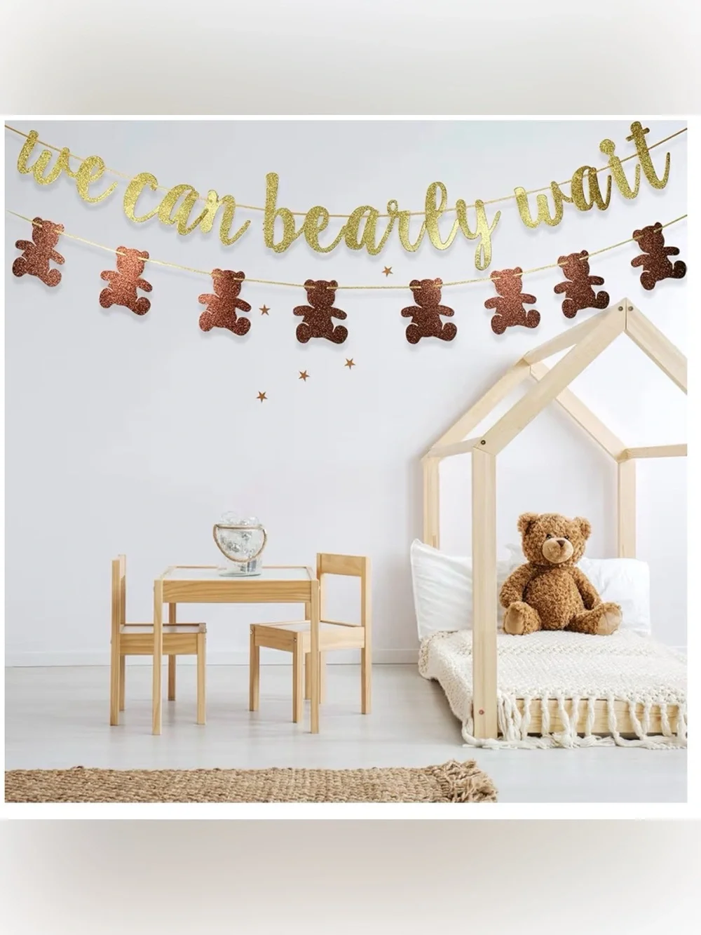 We Can Bearly Wait Glitter Banner